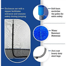 SKYTRIC Outdoor Trampoline with Flex Frame Net Blue