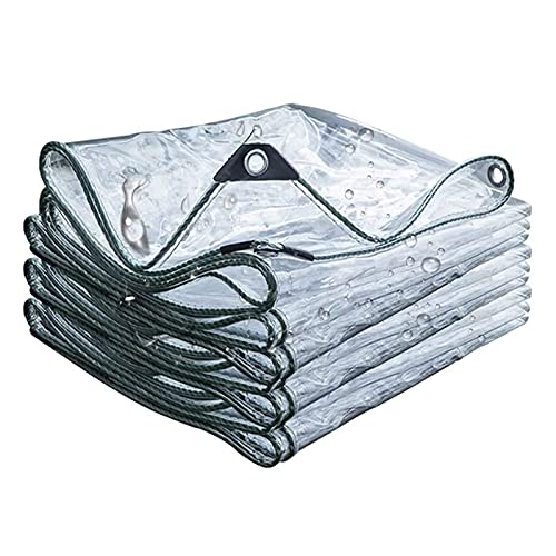 Plant Cover Transparent Tarpaulin, Transparent Pvc Tarpaulin Waterproof, With Eyelets, Dustproof, Tear And Cold Weather Resistant Cover, Soft Glass, Clear Tarp Cover, For Outdoor Canopy, Patio Enclosu