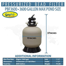 EasyPro Pond Products PBF3600 Pressurized Bead Filter 3600 Gallon Max