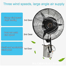 UYCVT Wall Mounted Misting Fan with Remote, 3 Speeds & 120° Oscillation for Outdoor Commercial Cooling-FS 65