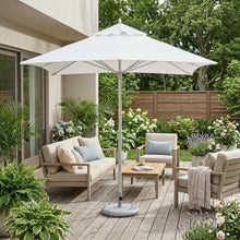 HomeRoots 8' White Polyester Square Market Patio Umbrella