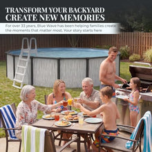 Blue Wave Sevilla 18-ft Round 52-in Deep Hard Sided Steel Frame Above Ground Pool with 6-in Steel Top Seats, 0.5 HP Sand Filter System, Ladder, Skimmer & Liner – 7,200-Gallon Capacity for Family Use
