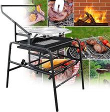 Outdoor Barbecue Grill, Portable Stainless Steel Charcoal BBQ, 360° Rotating Design for Camping, Travel, and Party