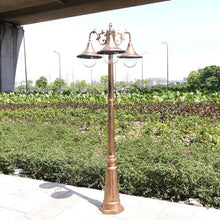 CUTPOIY 3-Lights Pillar Lamp Outside Pole Lantern Rainproof Fence Post Lighting for Backyard Garden (Bronze-99.21)