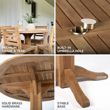 TITAN GREAT OUTDOORS Ash & Ember Grade A Teak 42" Round Dining Table, Bistro-Style Patio Furniture