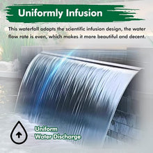 Flush Mount Overflow Water Fountain for Residential Commercial Aquarium Scenic Area Hote, Small/Large Outdoor Pond Waterfall Feature Accessories, Stainless Steel Water Flow Decor Platform