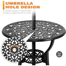 DUYHBAWRS 3 Piece Garden Patio Bistro Table Set Bronze Camping Sedentary Outdoor Dining Furniture