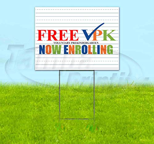 TampaPrinting Free VPK Yard Sign 18" x 24" with Metal Step Stake
