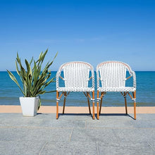 SAFAVIEH Outdoor California Patio Dining Chair Set of 2, 18" PAT7531D-SET2