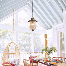 SteFik Outdoor Pendant Light Fixture, 1-Light Exterior Hanging Lantern Outside Chandelier Porch Lighting in Bronze Finish with Clear Ribbed Glass for Patio, Entryway Interesting Life,Pendant