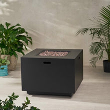 Merax Outdoor Propane Fire Pit Table 50,000 BTU, 33" Square Patio Heater with Hidden Tank Storage, Iron Firepit for Deck, Backyard, No Assembly Required, Dark Grey