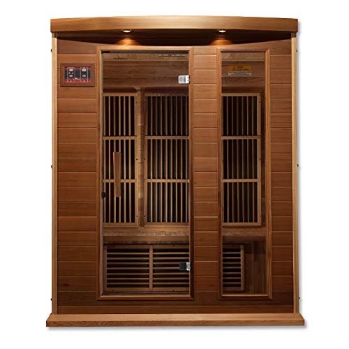 MAXXUS 3 Per Low EMF FAR Infrared Carbon Canadian Red Cedar Sauna Red