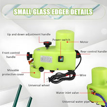 Electric Small Glass Edging Machine - 800w Electric Portable Glass Edger - Straight Round Bevel Edge Trimmer Grinder,8000rpm for 5-12mm Glass AllSize