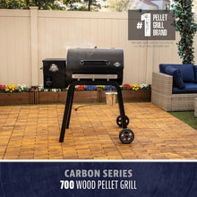 Pit Boss 700 Carbon Series Wood Pellet Grill & Smoker with LCD Digital Controller, 718-Sq. in. Cooking Space, 180°F to 500°F Temperature Range, Meat Probe, 13.5 lb. Pellet Hopper, Black
