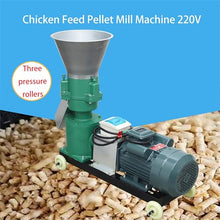 THUXEON 220V Feed Pellet Machine Chicken Feed Pellet Mill Machine with Three Head Pressure Roller Output120-150Kg/h Animal Food Maker 4.5KW Feed Granulator 12MM