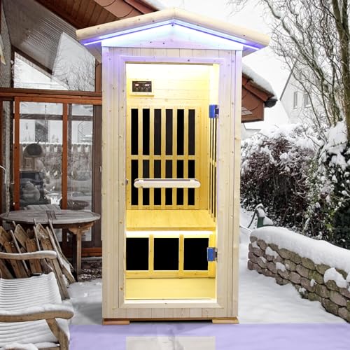 EPOFIT 1 Person Far Infrared Sauna with Bluetooth Natural