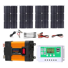 XDZT 4000W 6000W Complete Solar Inverter Kit with 50A Controller and 100W Solar Panel Home Grid System Solar Generator for Home and Outdoor Power System(4000W,12V-220V)