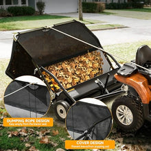 YINTATECH 48in Tow Behind Lawn Sweeper, 26 cu. Ft Leaf Grass Collector