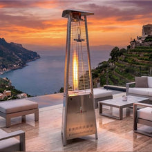 Lava CAPRI A-LINE 42000 BTU Portable Pyramid Patio Heater - 4.75" Glass Tube - 304 Stainless Steel - Triple Protection System (Propane, Stainless Steel)