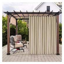 LAOMANTU Outdoor Curtains 2 Panels Outdoor Waterproof Blackout Curtains ，Plastics Grommet Indoor Outdoor Vertical Curtains， for Porch/Doorway(Beige,106 * 157.4in)