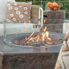 Elementi Columbia Concrete Fire Pit 42" x 42" Outdoor Patio Firepit Includes Lava Rocks Modern Fire Pits & Outdoor Fireplaces for Garden, Deck, Indoor & Outdoor Heating