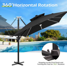 OROTLECT 153'' X 116'' Rectangular Outdoor Solar Led Cantilever Patio Umbrella Without Weighted Base