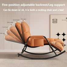 ZREVSB Oversized Rocking Chair for Living Room - Adjustable Backrest in 5 Positions Perfect Reading Balcony Porch and Patio Use