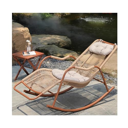 Rocking Patio Chairs, Anti Tipping Design Large Outdoor Rocking Chair, Suitable for Garden Porch Balcony Leisure Use(A,120 * 89 * 61cm)