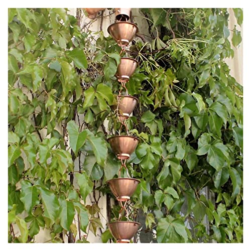 Rain Chains Copper Rain Chain for Gutters for Heavy Rain Guide Rain Chain for Downspouts Copper Rain Fall Eaves Gutter Villa Garden Japanese Temple Sun Room Copper Rain Bell (Color : 4) (4)