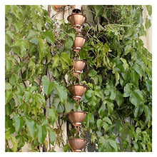Rain Chains Copper Rain Chain for Gutters for Heavy Rain Guide Rain Chain for Downspouts Copper Rain Fall Eaves Gutter Villa Garden Japanese Temple Sun Room Copper Rain Bell (Color : 4) (4)