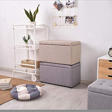 LASEVE Footstool, Ottoman Stool Seat Storage, Foot Rest Stools Wooden, Footstool Pouf Outdoor, Portable - for Living Room, Bedroom, Small Space
