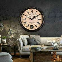 NUHSLF Classic Outdoor Garden Wall Clock, Retro Silent Quartz Clock Garden Clocks Outdoor Waterproof Swing Nostalgic Clock Outside Clock Outdoor Wall Clock Indoor Outdoor Deco