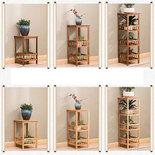 RWGOVLU Bamboo Flower Rack 2 Shelves Indoor Outdoor Multi-Tier Plant Display Stand Pot Shelf Storage Rack with Fence Multifunctional