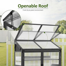 Macrout Cold Frame Greenhouse, Wooden Cabinet with Shelves 1344 (Dark Grey)