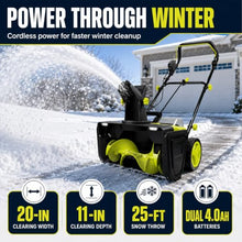 Electric Snow Blower Cordless, 40V, 20-in Wide Clearing