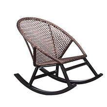 ASDNN Outdoor Garden Recliner Armchairs Lounge Chair PE Wicker Sun Loungers Hand Made Porches Patio Rocking Seat，Brown (Size : 102x62x92cm)