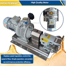INTSUPERMAI Rotary Lobe Pump Stainless Steel Cam Rotor Pump 300-800L/H Flow for Food/Cosmetic/Chemical, 1M CP Viscosity & Non-Wear Design 220V Three-phase