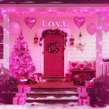 LAMPHOME Pink Valentine's Light, 1200LED (24pk of 50L) Mini Christmas String Lights,Pink Lights for Outdoor Valentine's Day Garland Wedding Party Xmas Tree Decoration,Commercial Grade