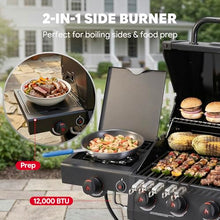Feasto 5 Burner Propane Gas Grill with Side Burner and Sear Burner, Black