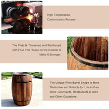 MMLeYN Whiskey Barrel Planter 7 Sizes Round Wooden Flower Pot Weather-Resistant Garden Planter for Indoor,Outdoor, Home, Patio, Garden Yard(60x34x40cm)
