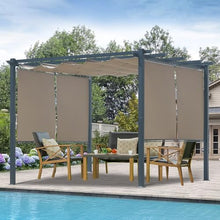 Masyardi 10 x 10 Ft Outdoor Aluminum Pergola, Retractable Canopy & 2 Sides Shades for Patio Backyard Garden Deck