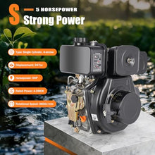 Orudauy 173F Diesel Engine, 4-Stroke 5HP 247cc Small Diesel Motor Engine, 4.05KW 3600r/min Hand Start Vertical Diesel Engine Motor for Water Pumps, Pesticide Sprayers, Microtillers