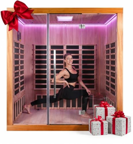 3-4 Person Yoga Infrared Sauna for Home, Low EMF Sauna Room