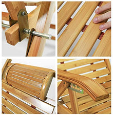 Lightweight 5-Gear Adjustable Recliner Chair Folding Natural Durable Bamboo Lounge Adirondack Seating for Outdoor Garden Patio Living Room Porch Portable Deck Recliner (Size : Bamboo Slice 3CM)
