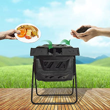 Kitchen Compost Bin, 42 Gallons Large Capacity Composter, Dual Chamber Outdoor Garden Compost Bin Heavy Duty, UV Protected Turning Barrel Tumbling Composter,Indoor Compost Bin with Lid