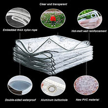 BAILR Heavy Duty Greenhouse Tarp 20x20ft, Transparent Tarpaulin, Waterproof Sun Protection Weatherproof Curtain with Grommets for Garden Furniture/Plant Cover (A 6x6m)