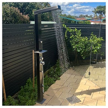 RENO BLACK 316 Marine Grade Brushed Stainless Steel Massage Outdoor Shower Panel Swimming Pool Backyard Hot & Cold Rainfall Hand Held Wall Mounted or Freestanding Outside Shower