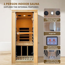 RIGO 1-Person Infrared Sauna Indoor Hemlock Wood Low EMF 980W