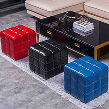 MLLXUXANCC Outdoor Footstool for Patio Footstool Solid Wood Shoe Changing Stool Square Ottoman with Storage for Bedroom and Hallway Linens Fabric Shoes Stool (Black 40 * 40 * 40CM)