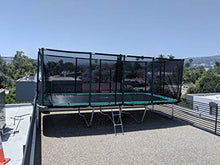 Galactic Xtreme Gymnastic Rectangle Trampoline with Safety Net Black and Green